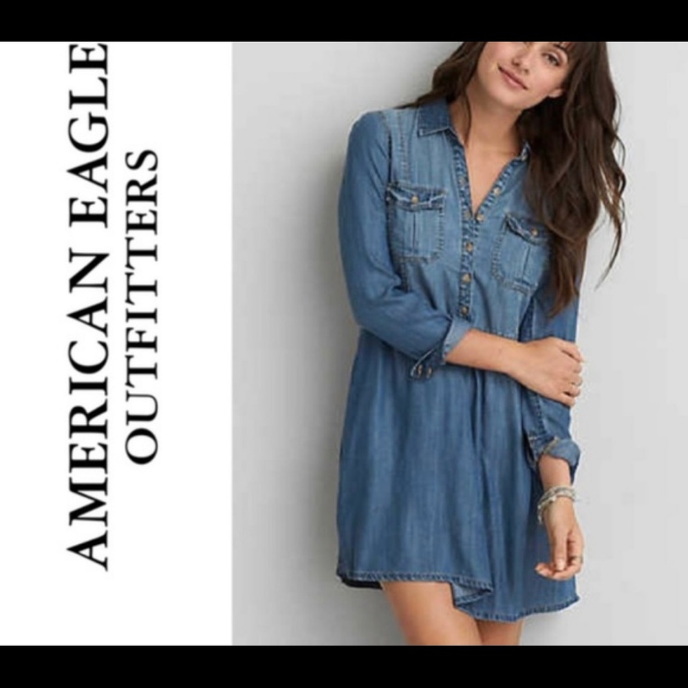 denim mini dress